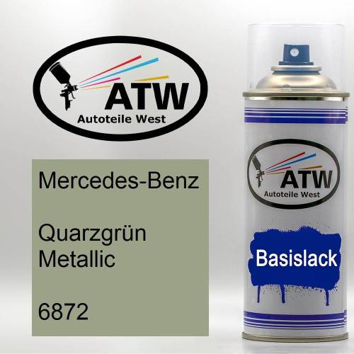 Mercedes-Benz, Quarzgrün Metallic, 6872: 400ml Sprühdose, von ATW Autoteile West.